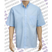 Camisa Social Masculina Manga Curta - Azul 