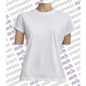 MH Camiseta Basica Feminina Meia Malha - Branca